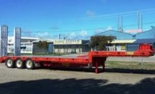 40-45FT Drop Deck Tri-Axle Trailers with ramps 1