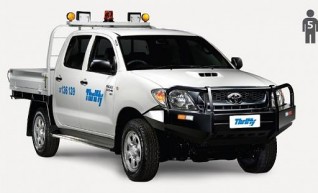 4WD Dual Cab, tray Ute (Hilux or similar), manual, mine equipped.           1