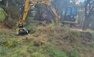 8T CAT 308E2 Excavator w/FAE Forestry Mulcher 1