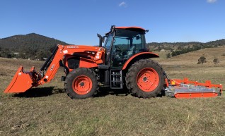 110HP Kubota Tractor w/FEL, Slasher & Boom Spray 1