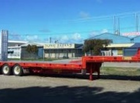 40-45FT Drop Deck Tri-Axle Trailers with ramps