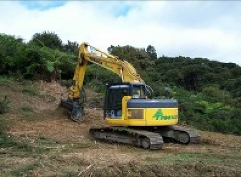 8T Excavator w/Groomer or Tree Grab
