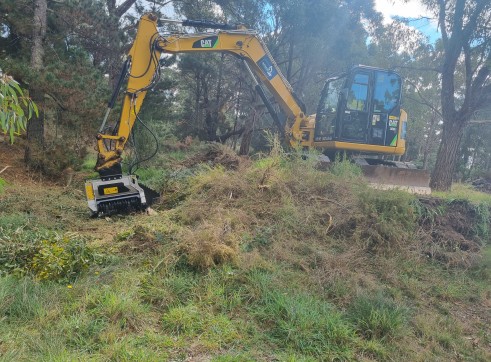 8T CAT 308E2 Excavator w/FAE Forestry Mulcher 1