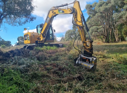 8T CAT 308E2 Excavator w/FAE Forestry Mulcher 2