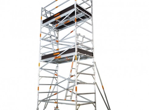 Double Width Aluminium Mobile Scaffold - Platform Height: 4.2m Extends to 4
