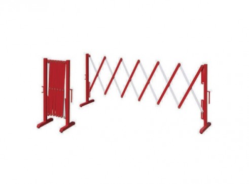 Heavy Duty Expanding Barrier - Red & White 2.5m