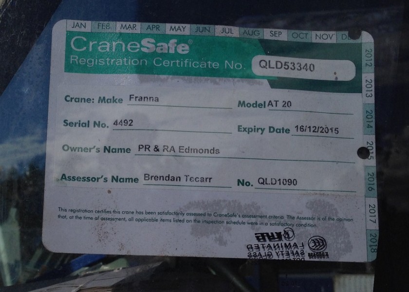 20T Franna Crane 2