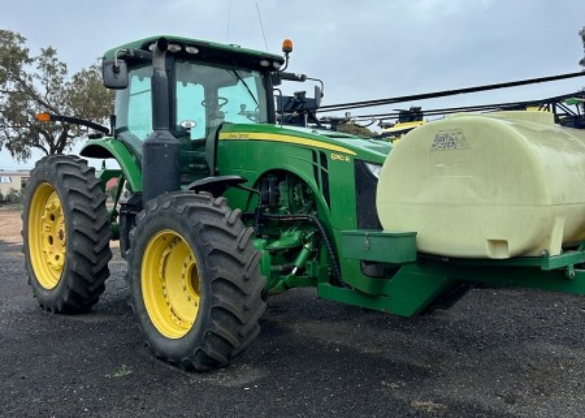 8310R Tractor w/Spray Tank & Chaser Bin 1