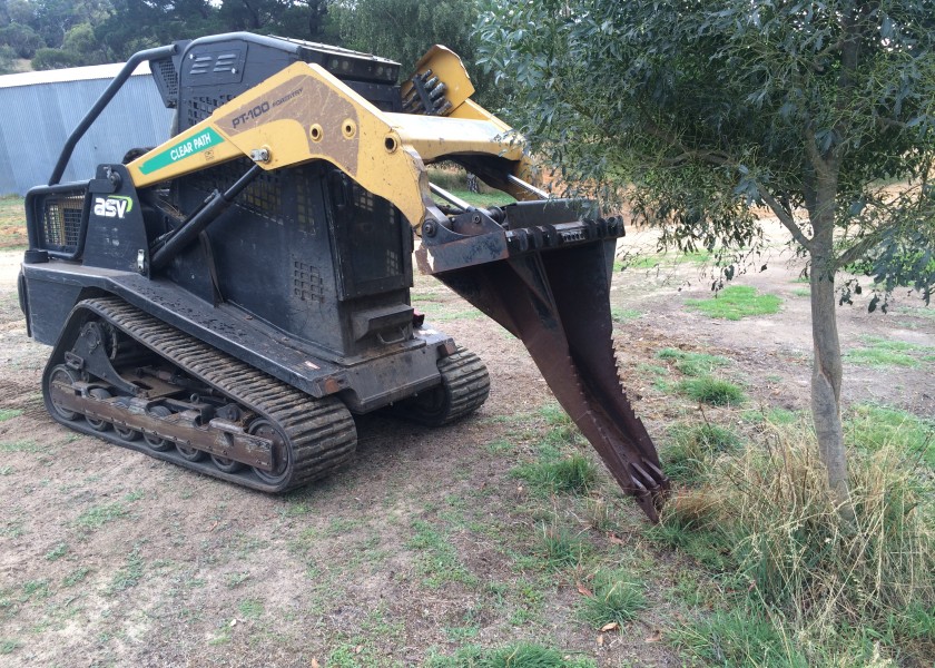 ASV PT100 tracked skid steer with mulcher and various attachments 4