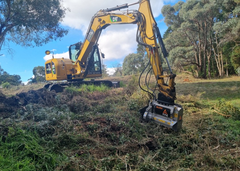 8T CAT 308E2 Excavator w/FAE Forestry Mulcher 2