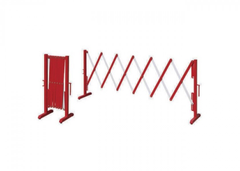 Heavy Duty Expanding Barrier - Red & White 2.5m 1