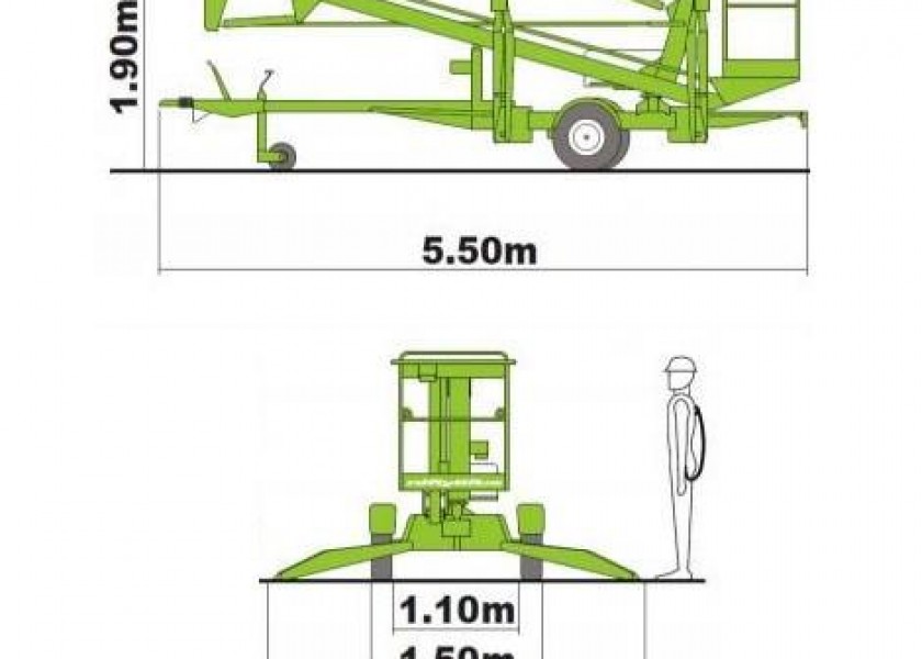 Trailer Mounted Cherry Picker - 12m Nifty 7