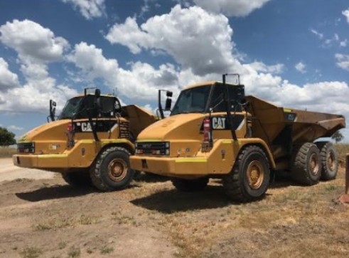 2 x 25T Caterpillar Artic Dump Trucks
