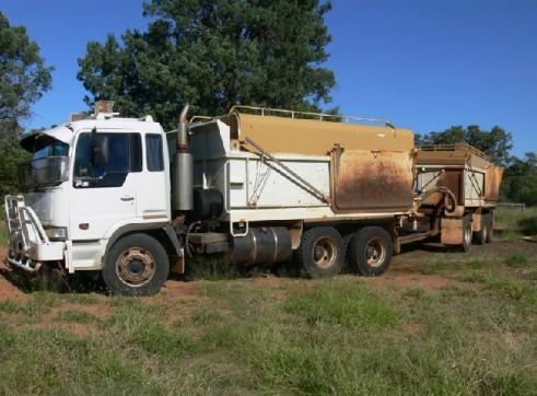 2002 Hino F5 Ranger Tip Truck with 2003 Tri-axle Dog Trailer