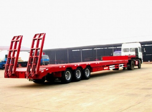 Drop Deck with Ramps Semi Trailer 43' Tri-Axle Drop Deck with Ramps