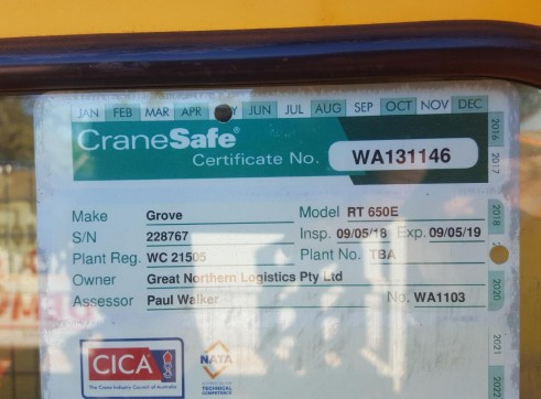 Grove Crane RT600 5