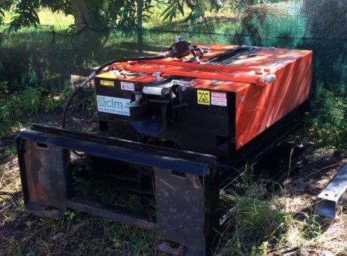 Wombat Cable Pusher set up on a Skid Steer 4 in 1 frame